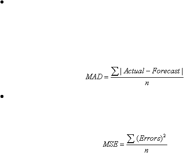 ||ActualForecastMADn2()ErrorsMSEn